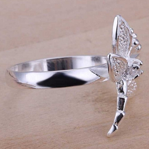 Fashion Zircon Dragonfly Silver Jewelry Ring