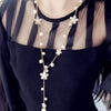 Temperament Pearls Flower Choker Gold Chain Long Necklaces