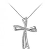 18K White Gold Filled Crystal Christ Cross Pendants