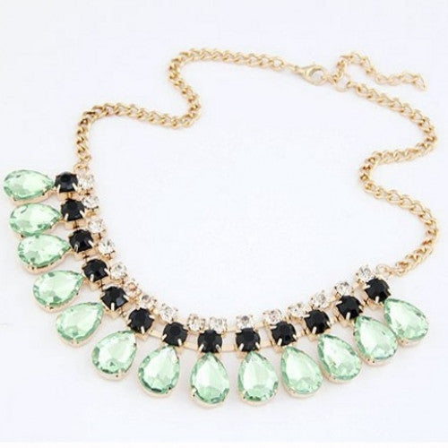 Imitated Gemstone Jewelry Drop Maxi Collar Statement Necklaces